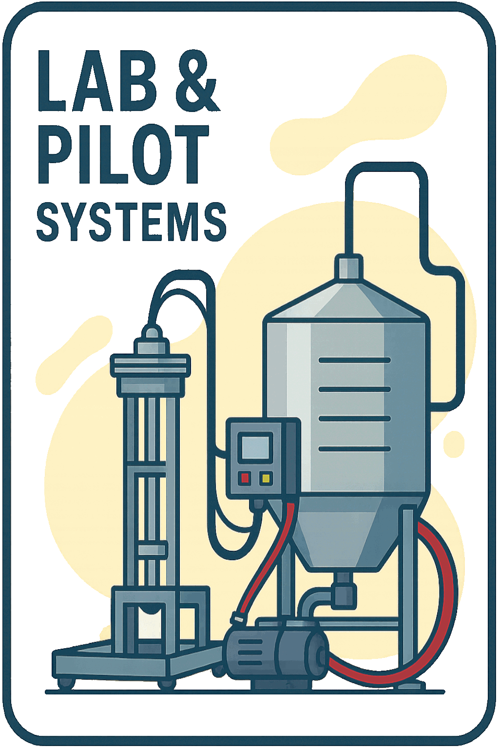 Ilustración de sistema VSEP de laboratorio y piloto